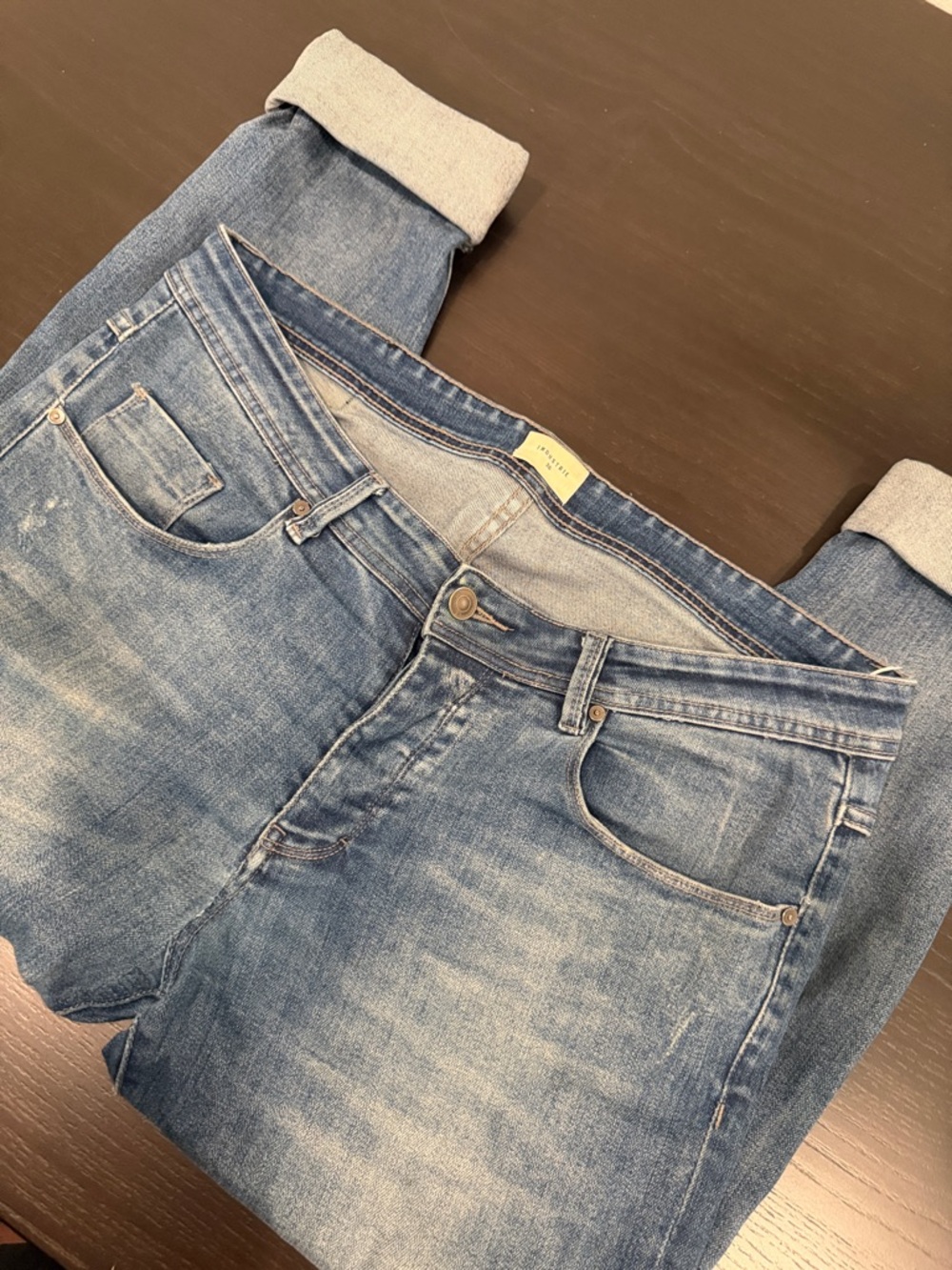 Men’s Industrie Classic Ripped style Rolled Cuff Jeans